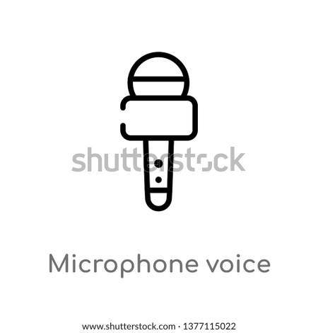 microphone voice tool vector line icon. Simple element illustration. microphone voice tool outline icon from tools and utensils concept. Can be used for web and mobile