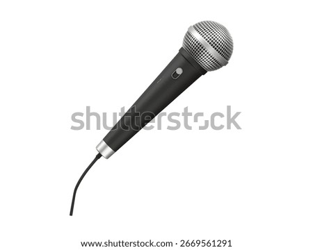 Microphone with ware icon 3d rendering illustration