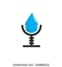 microphone water drop concept design vector icon illustration 