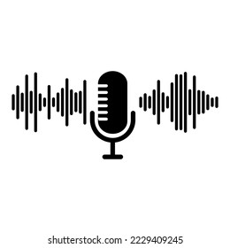 microphone wave icon. Microphone icon. Communication concept. Speaker icon. Vector illustration. stock image. 