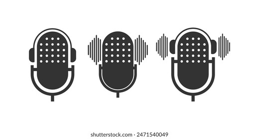 Microphone Wave Logo Design Illustration vector eps format , suitable for your design needs, logo, illustration, animation, etc.