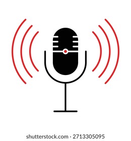 microphone with wave sound design element