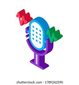 Microphone Waves Icon Vector. Isometric Microphone Waves sign. color isolated symbol illustration