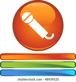 Microphone web button isolated on a background.