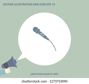 microphone web icon, flat design