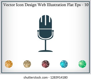 microphone web icon, flat design