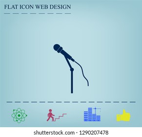 microphone web icon, flat design