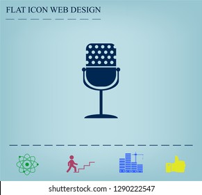 microphone web icon, flat design