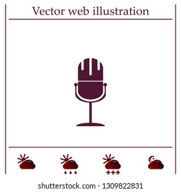 microphone web icon, flat design