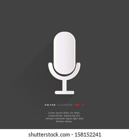 microphone web icon, flat design