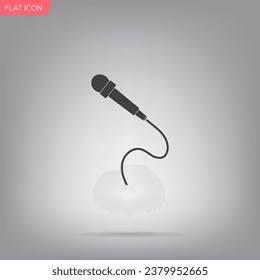 microphone web icon, flat design