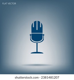 microphone web icon, flat design