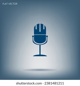 icono web de micrófono, diseño plano