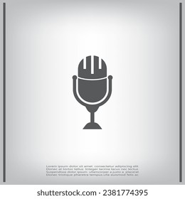 Microphone web icon, flat design.
