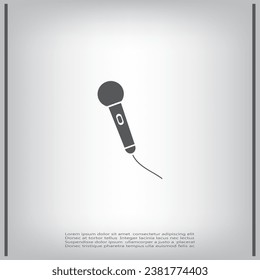 Microphone web icon, flat design.