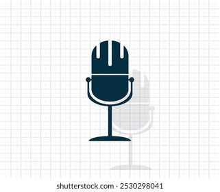 microphone web icon, flat design