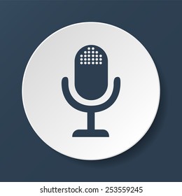 microphone web icon, flat design vector EPS