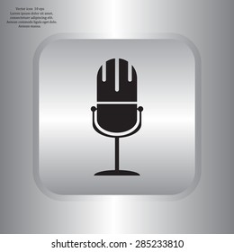 microphone web icon, flat design