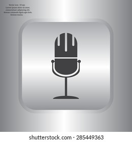 microphone web icon, flat design