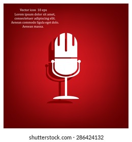 microphone web icon, flat design