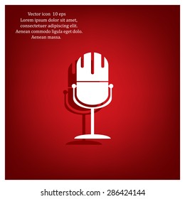 microphone web icon, flat design