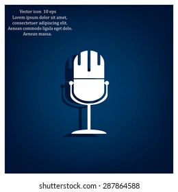 microphone web icon, flat design