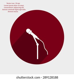 microphone web icon, flat design