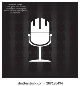 microphone web icon, flat design