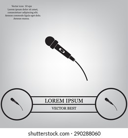 microphone web icon, flat design