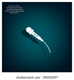 microphone web icon, flat design