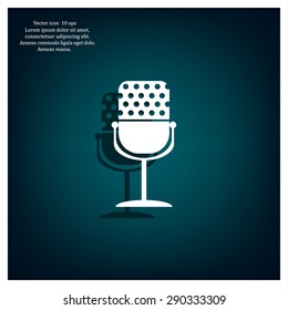 microphone web icon, flat design