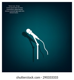 microphone web icon, flat design