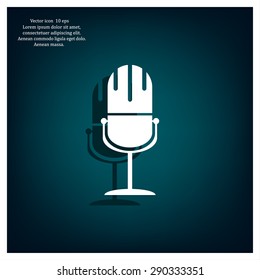 microphone web icon, flat design