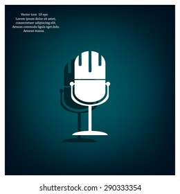 microphone web icon, flat design