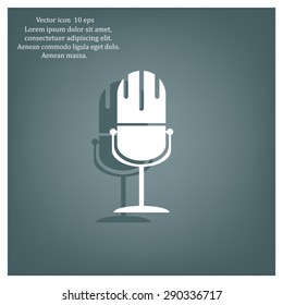 microphone web icon, flat design