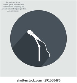 microphone web icon, flat design