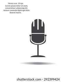 microphone web icon, flat design