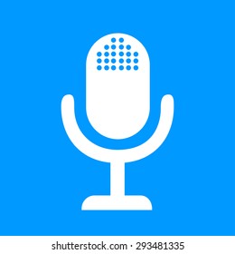 microphone web icon, flat design vector EPS