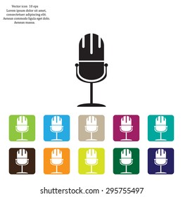 microphone web icon, flat design