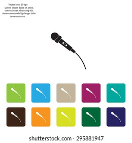 microphone web icon, flat design