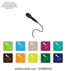 microphone web icon, flat design