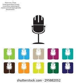 microphone web icon, flat design