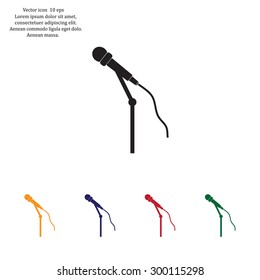 microphone web icon, flat design