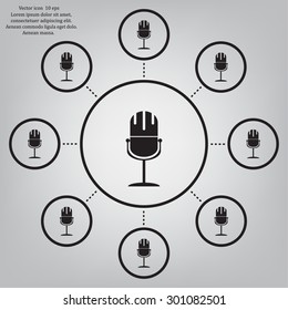microphone web icon, flat design