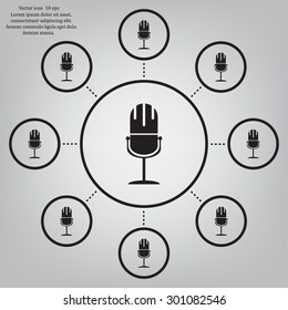 microphone web icon, flat design