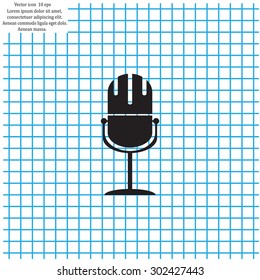 microphone web icon, flat design