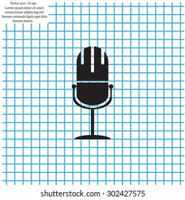 microphone web icon, flat design