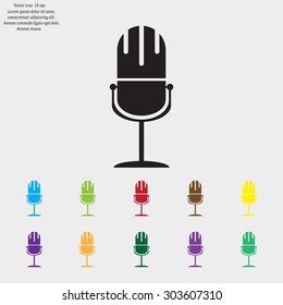 microphone web icon, flat design