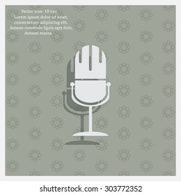 microphone web icon, flat design