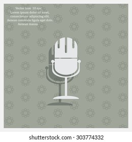 microphone web icon, flat design